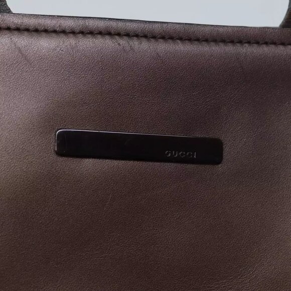 Auth GUCCI Hand Bag Leather Outlet Brown - Picture 11 of 11
